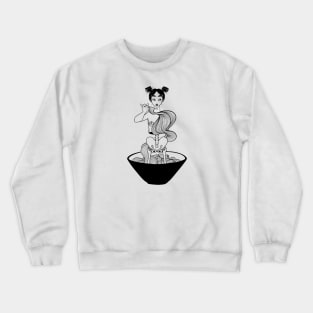 Skeleton Girl Ramen Noodles Crewneck Sweatshirt